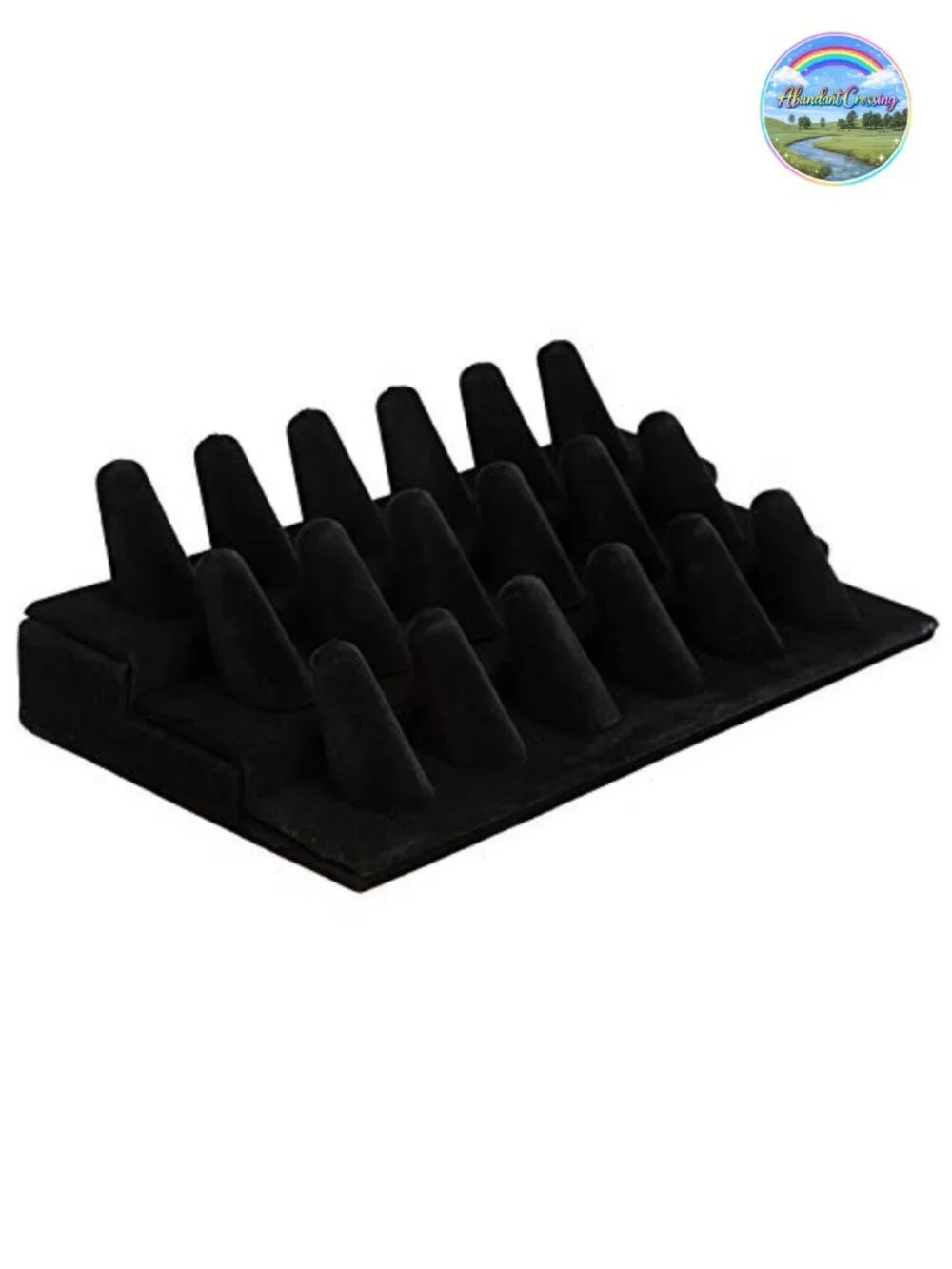 2 Pack 18 Slot Velvet Ring Display for Jewelry Organizer